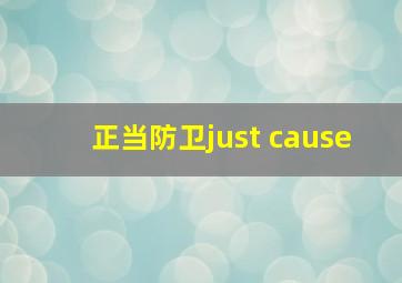 正当防卫just cause